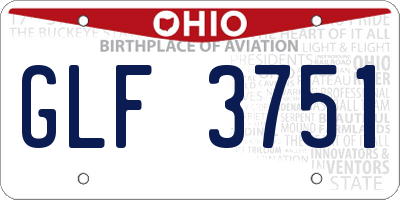 OH license plate GLF3751