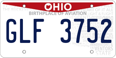 OH license plate GLF3752