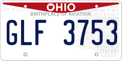 OH license plate GLF3753