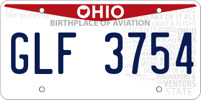 OH license plate GLF3754