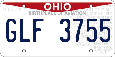 OH license plate GLF3755