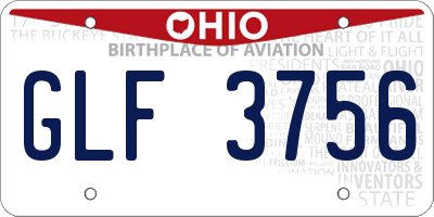 OH license plate GLF3756