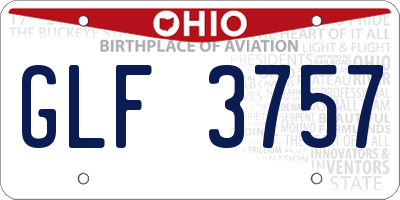 OH license plate GLF3757