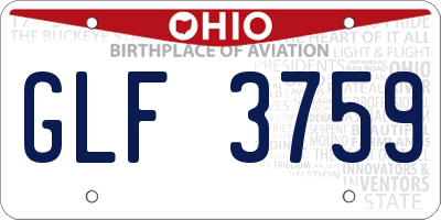 OH license plate GLF3759