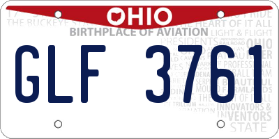 OH license plate GLF3761
