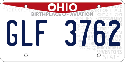 OH license plate GLF3762