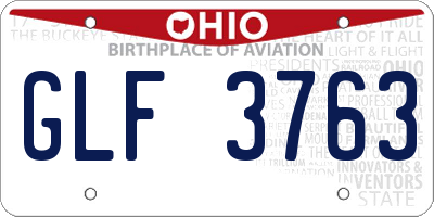 OH license plate GLF3763