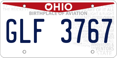 OH license plate GLF3767