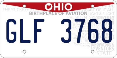 OH license plate GLF3768
