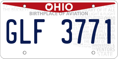 OH license plate GLF3771