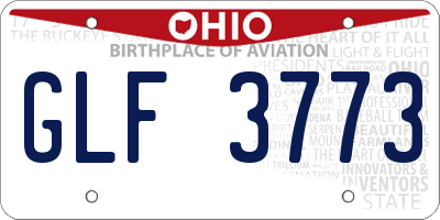 OH license plate GLF3773