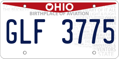 OH license plate GLF3775