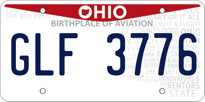 OH license plate GLF3776