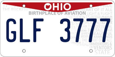 OH license plate GLF3777