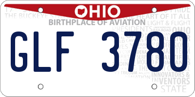 OH license plate GLF3780
