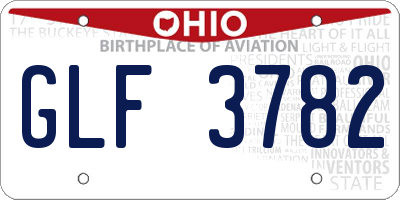 OH license plate GLF3782