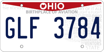 OH license plate GLF3784
