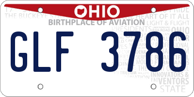 OH license plate GLF3786