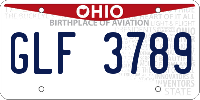 OH license plate GLF3789