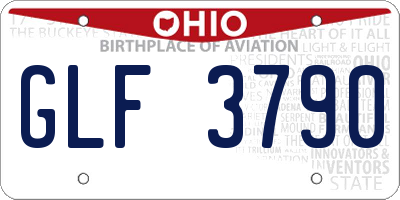 OH license plate GLF3790