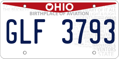 OH license plate GLF3793