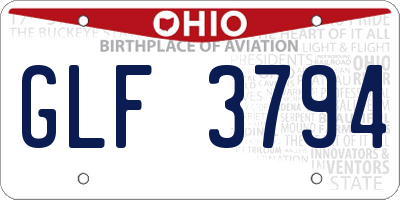 OH license plate GLF3794