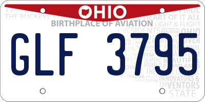 OH license plate GLF3795