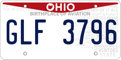 OH license plate GLF3796