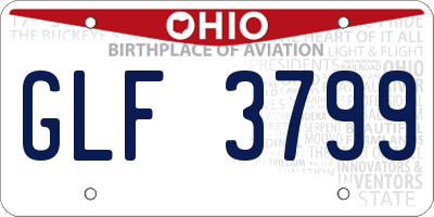 OH license plate GLF3799