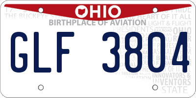 OH license plate GLF3804