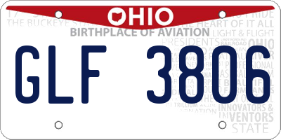 OH license plate GLF3806