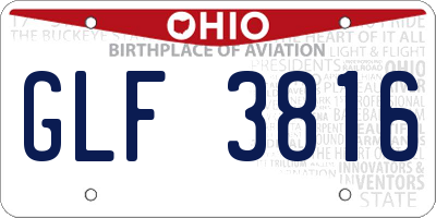 OH license plate GLF3816