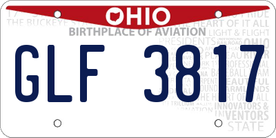 OH license plate GLF3817