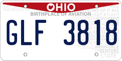 OH license plate GLF3818