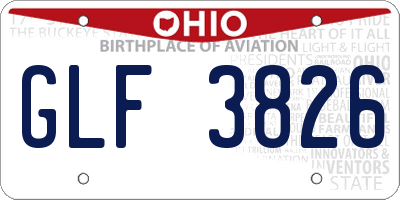 OH license plate GLF3826
