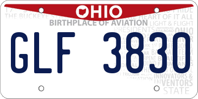 OH license plate GLF3830