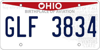 OH license plate GLF3834