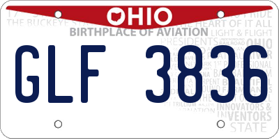 OH license plate GLF3836