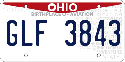 OH license plate GLF3843