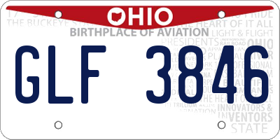 OH license plate GLF3846