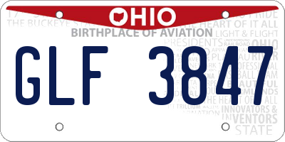 OH license plate GLF3847
