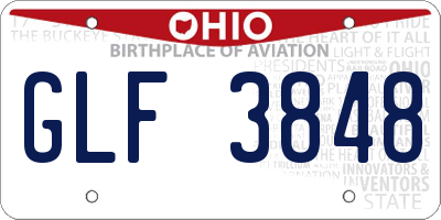 OH license plate GLF3848