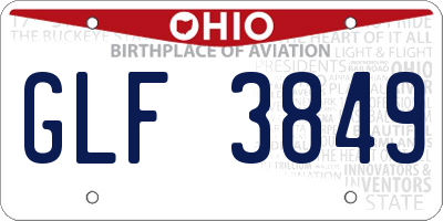 OH license plate GLF3849