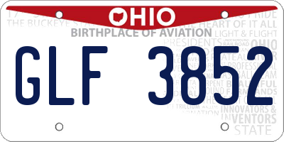OH license plate GLF3852