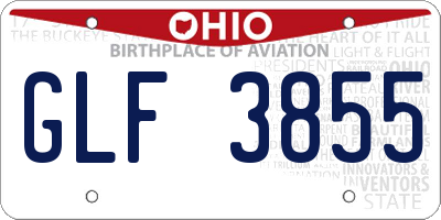 OH license plate GLF3855