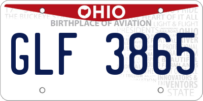 OH license plate GLF3865