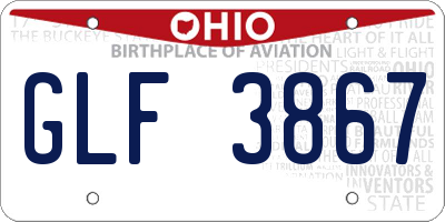 OH license plate GLF3867
