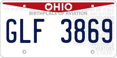 OH license plate GLF3869