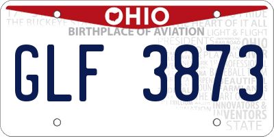 OH license plate GLF3873