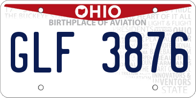 OH license plate GLF3876